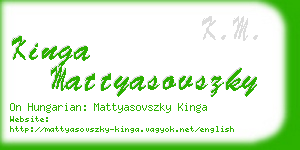 kinga mattyasovszky business card